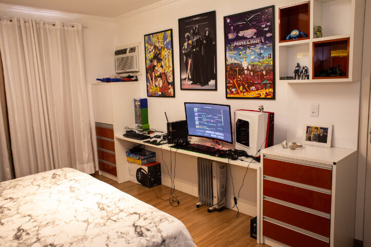 Estilo de Decoração - Quarto Planejados Bartz Móveis com decoração estilo geek