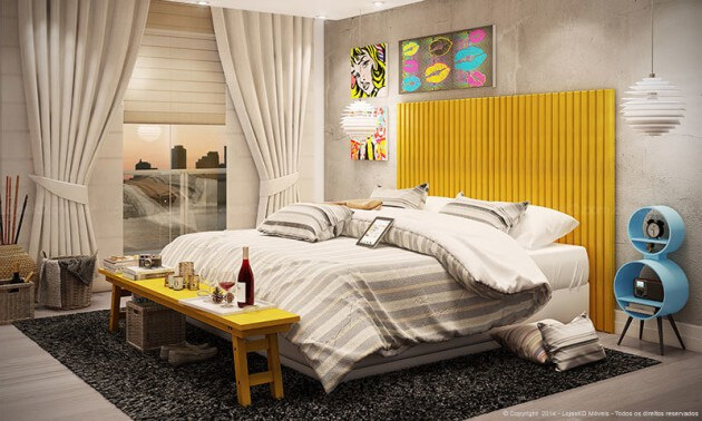 Estilo de Decoração - Quarto com decoração retrô/Vintage