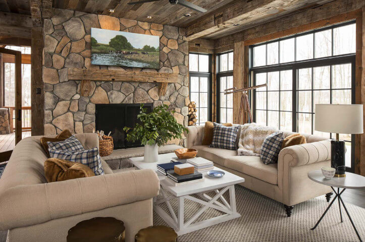 Estilo de Decoração - Sala com decoração no estilo Rústico