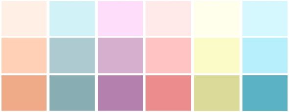 paleta de cores pastéis