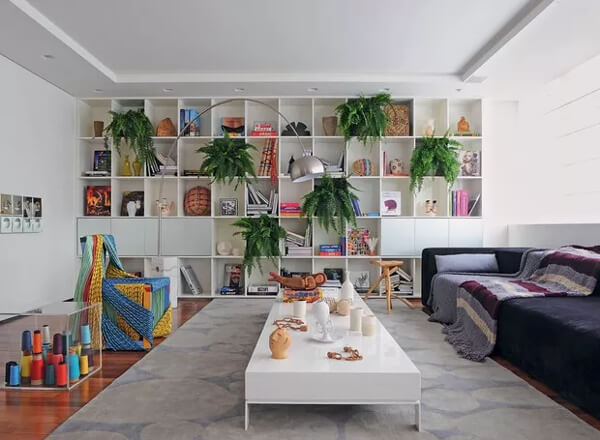 Dica: plantas decorando a estante