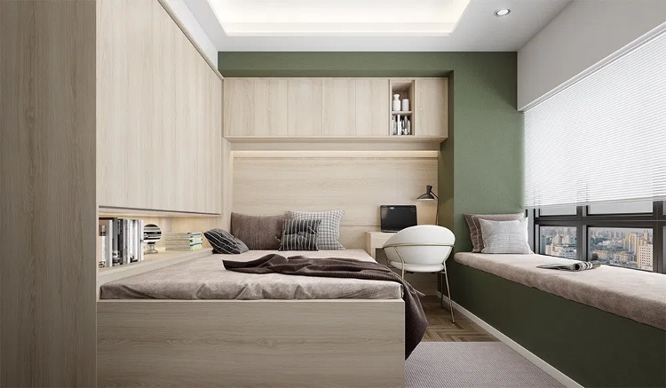 quarto planejado, cor carvalho natural