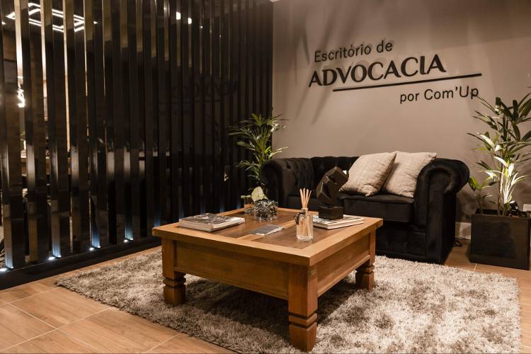 Sala com painel Ripado